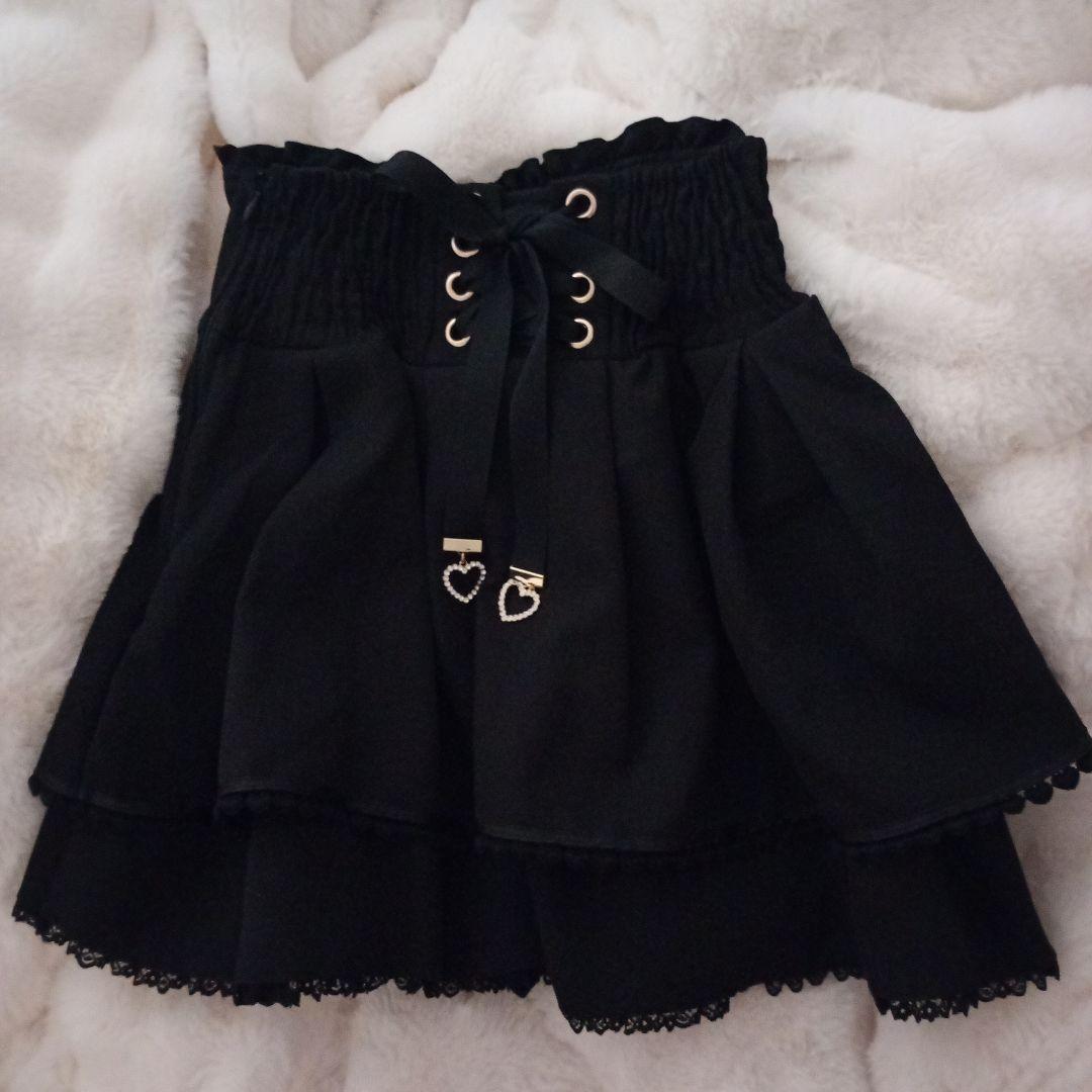 LIZLISA リズリサ 2連リボンベルトスカパン ブラック - メルカリ