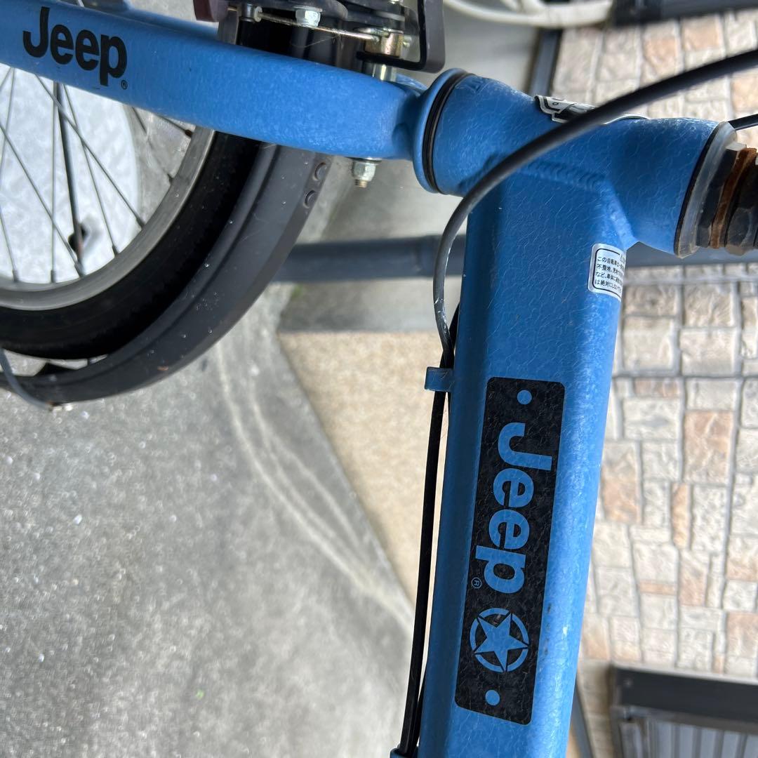Jeep 折りたたみ自転車 青 フロントバスケット付き手渡しのみ神戸