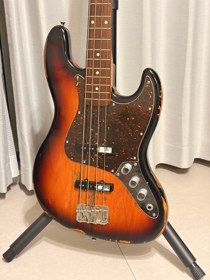 Edwards E-JB-128R/RE （ダンカンPU、レリックモデル） EDWARDS E-JB-128R/RE 3TS レリック仕上げ フレットレス エレキベース