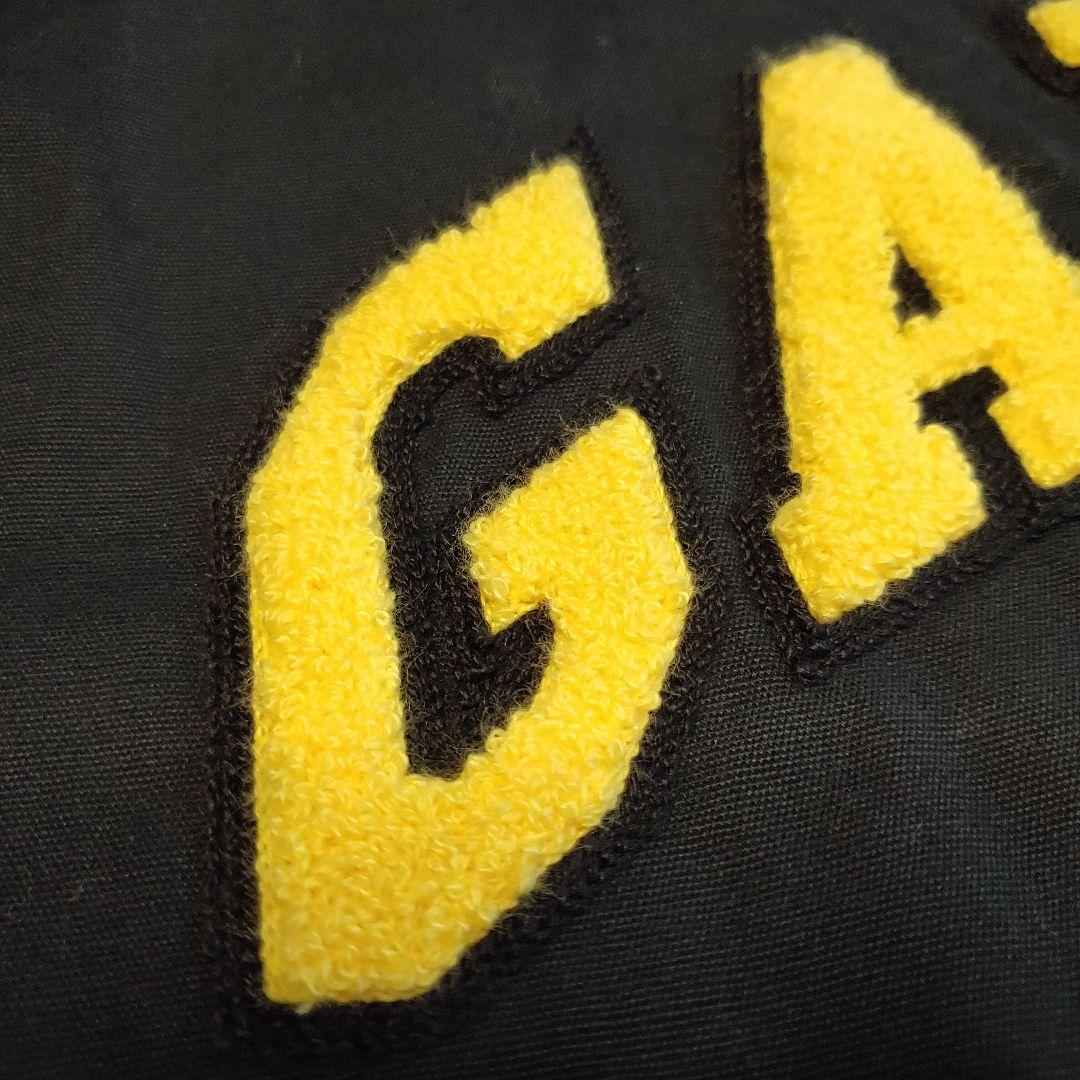 超人気】GALFY スタジャン 黒✕黄 バックロゴ パイルロゴ リブライン