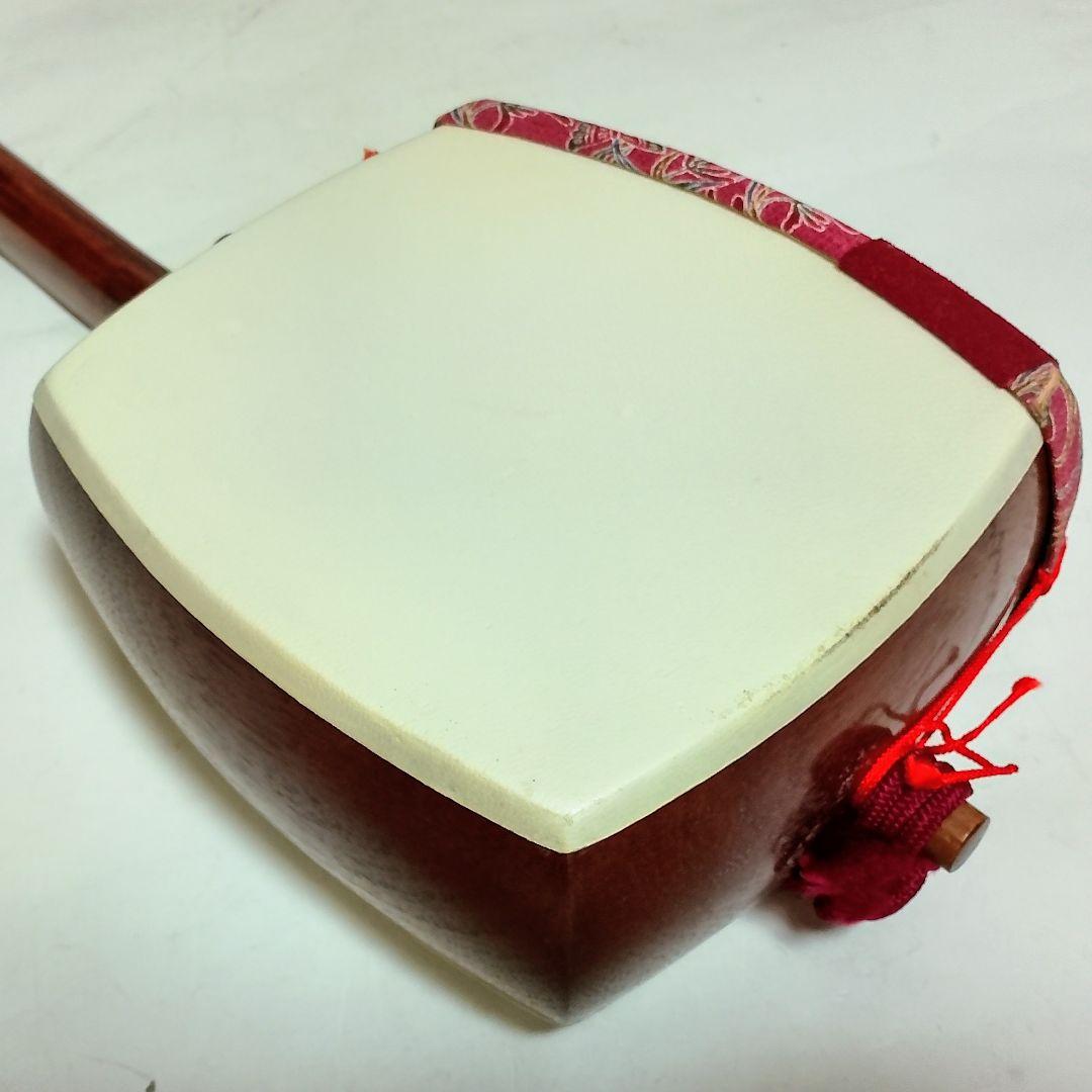 高級 花梨 細棹三本継 三味線 樹脂バチ + ソフトケース付き 高級 花梨