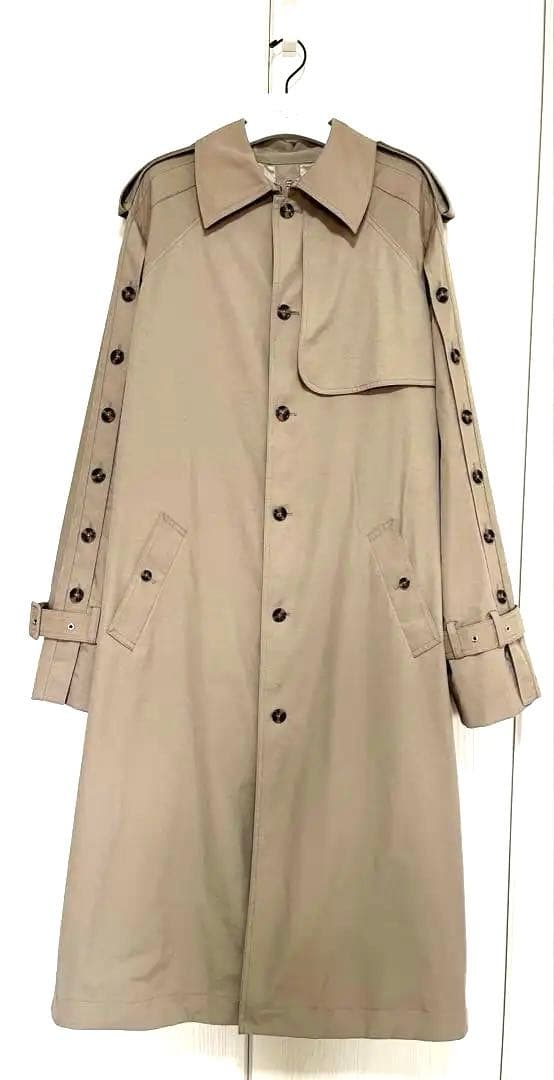 最終値下げ) rokh h&m ボタンディテールツイルトレンチコート - メルカリ