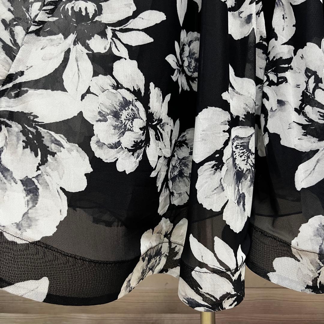 新品 社交ダンス セットアップ モノトーン花柄