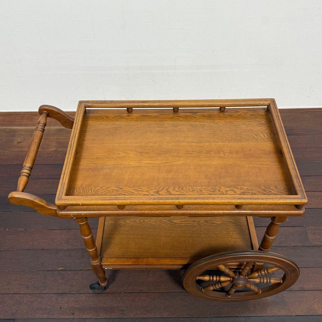 H21K87 カリモク オールドカリモク キッチンワゴン 手押し車 配膳台