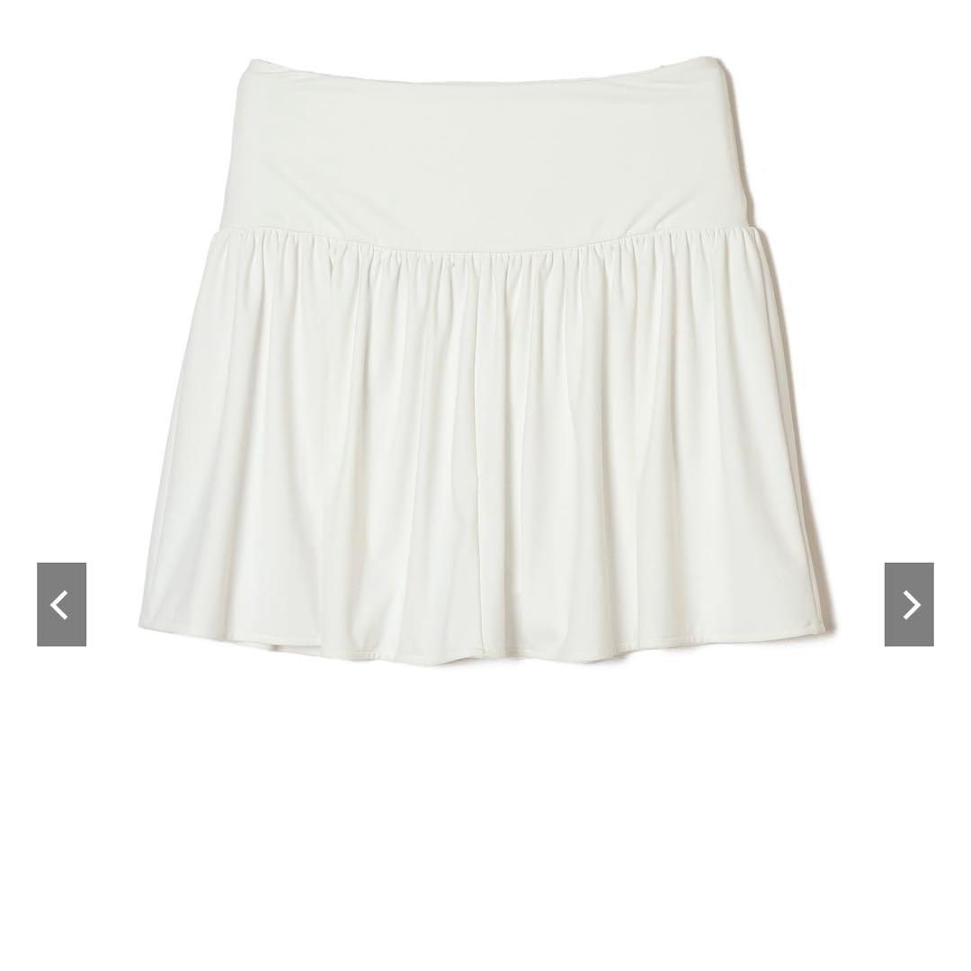 ホワイト フレアスカート スポーツウェア ランニングパンツ ランニング ポケット スカート フレアスカート