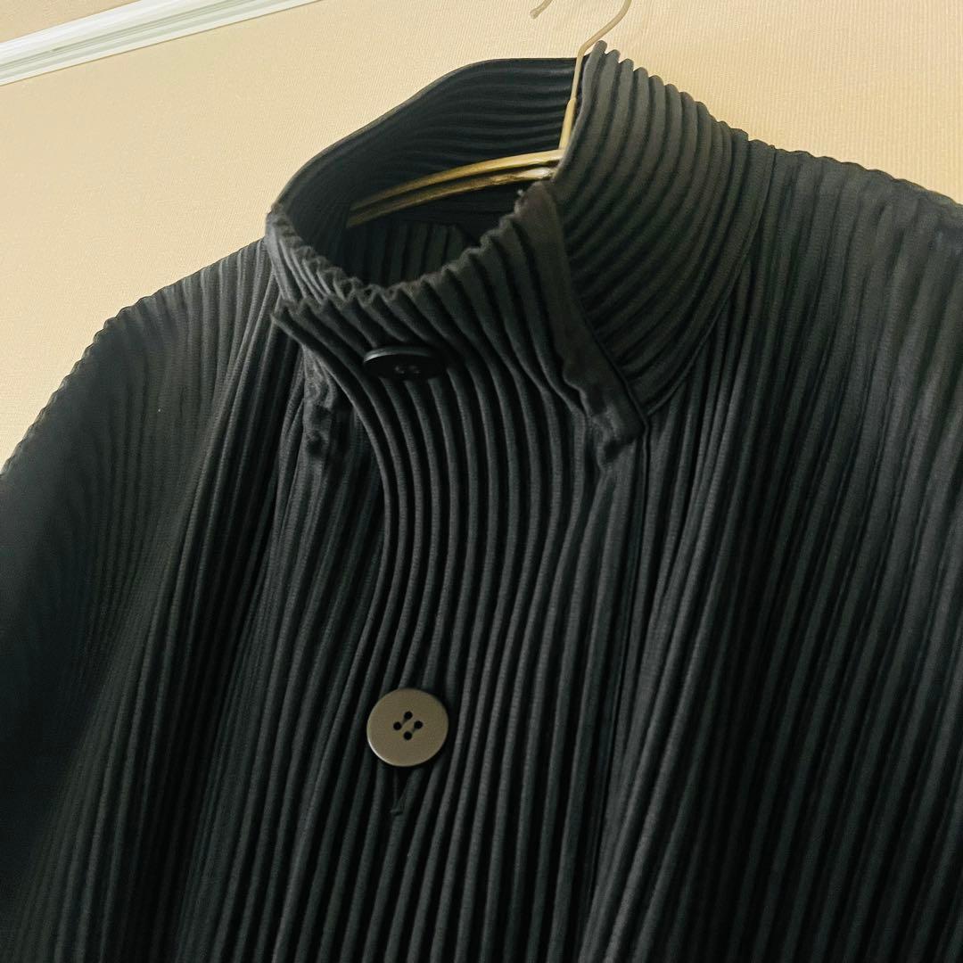 HOMME PLISSÉ ISSEY MIYAKE スタンドカラーロングコート - メルカリ