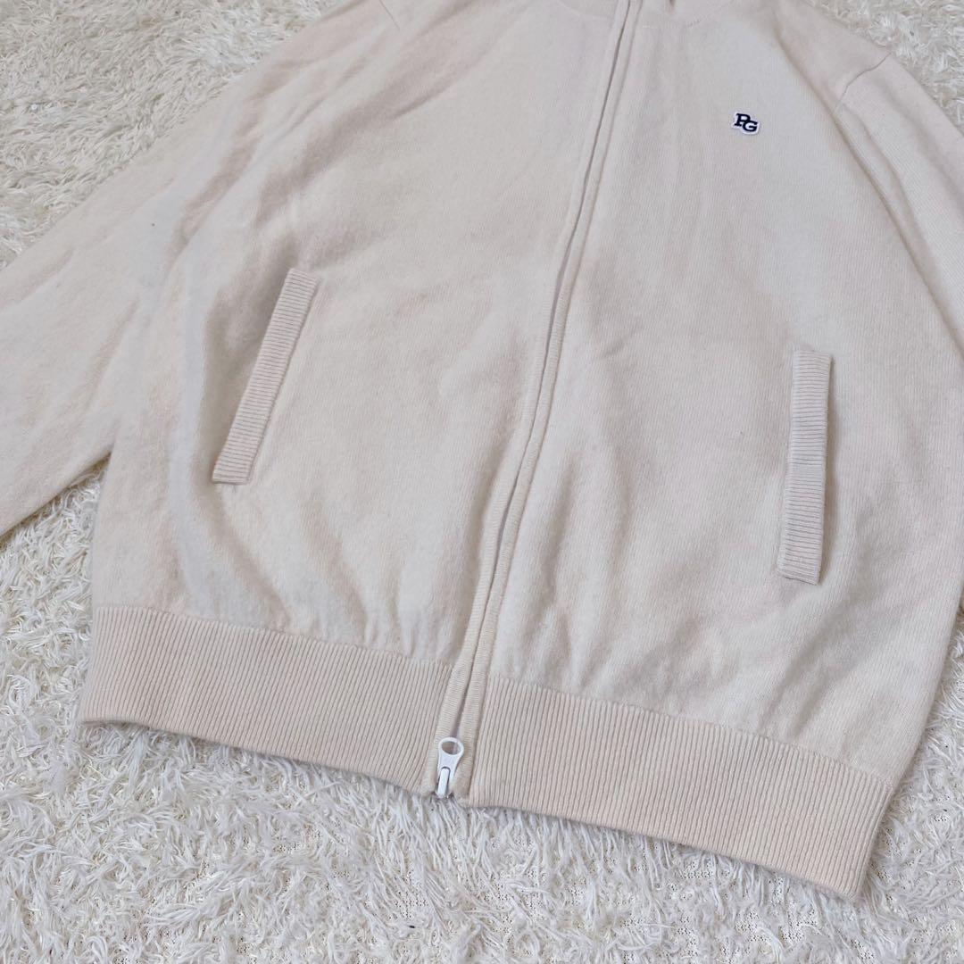 美品】パーリーゲイツ カシミヤ天竺 フルジップジャケット バックロゴ