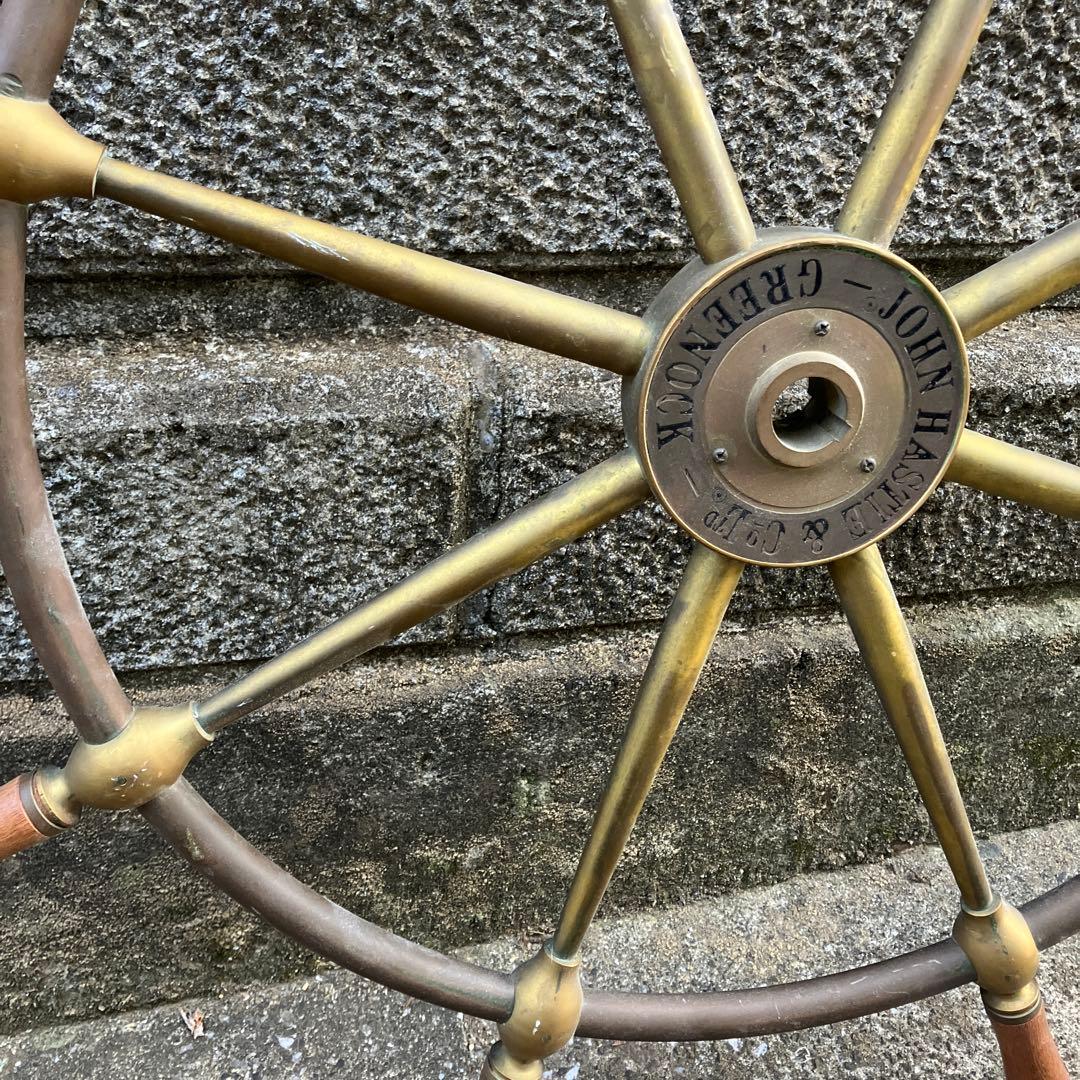 希少 船舶 John Hastie & Co. Ltd 舵輪 アンティーク 真鍮 - メルカリ