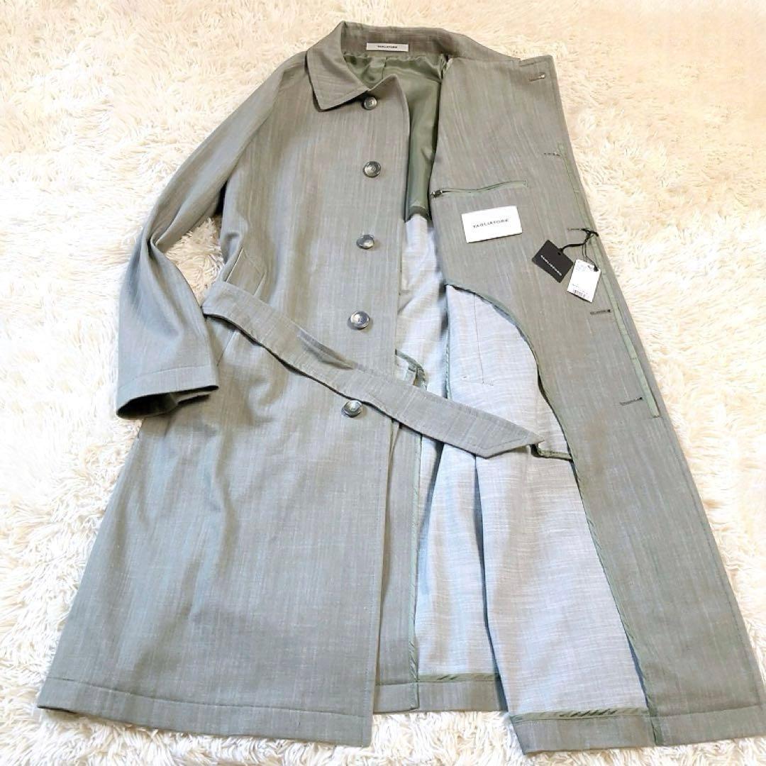【未使用・現行】TAGLIATORE　ステンカラーコート　SALOMON　50 TAGLIATORE タリアトーレ コート ステンカラー ベルテッド ウール