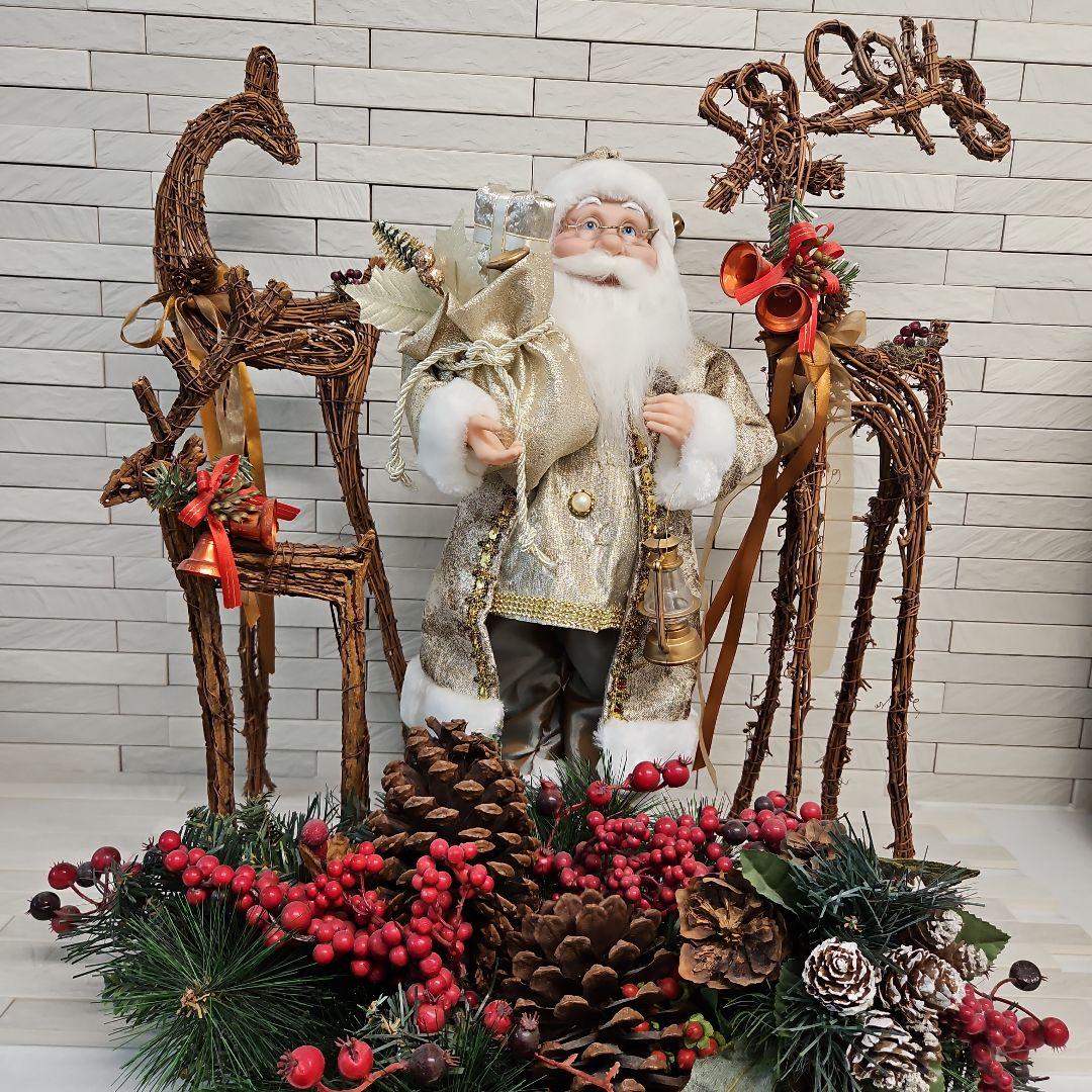 クリスマス飾りセット　サンタクロース&トナカイ親子・2WAYリース クリスマス飾りセット サンタクロース&トナカイ親子・2WAYリース