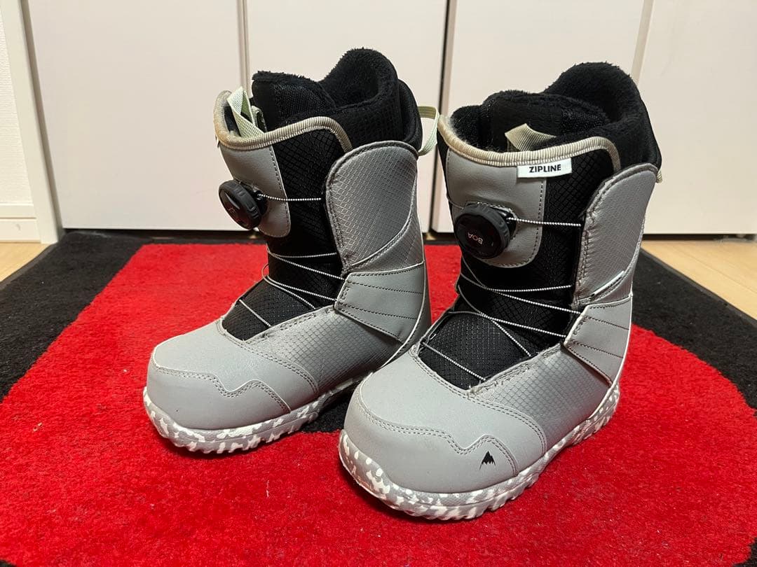 バートン　BURTON ZIPLINE グレー キッズ　ブーツ BOA 22cm BURTON（バートン） 23-24 BURTON スノーボード ブーツ キッズ Kids