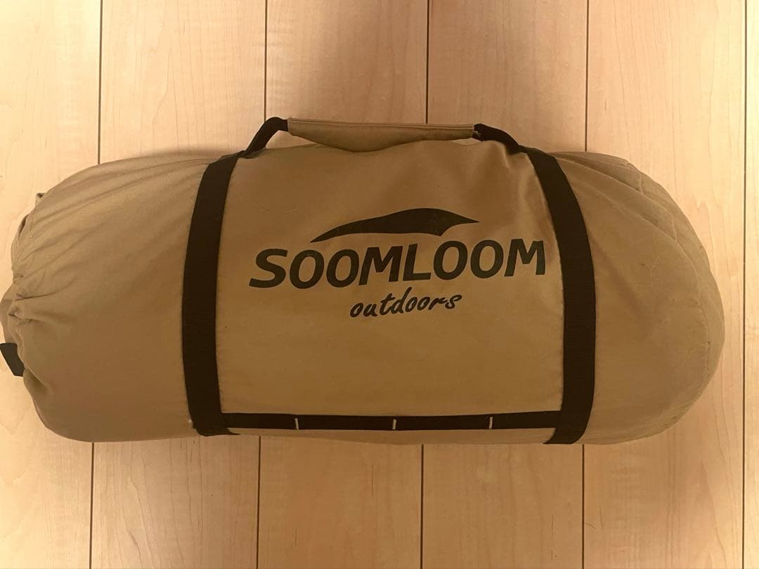 【中古】soomloomレクタタープ(4m×4.9m) 極太ポール2本セット