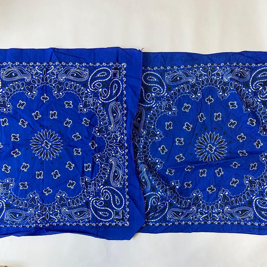 バンダナ まとめ USA製 古着卸 青系 14枚セット ユニセックス