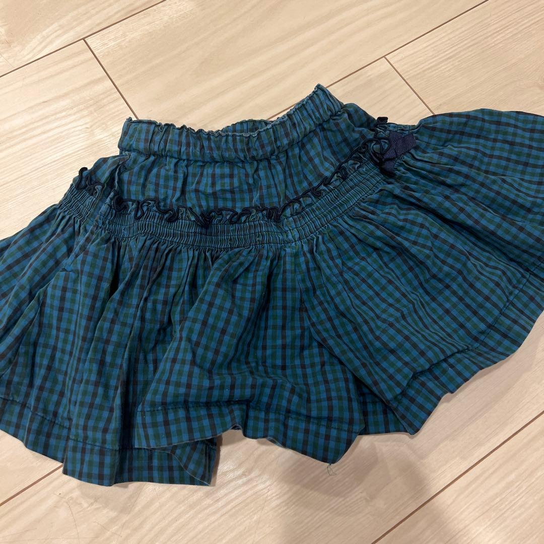 ファミリア familiar キュロット チェック クマちゃん 90 秋の新商品