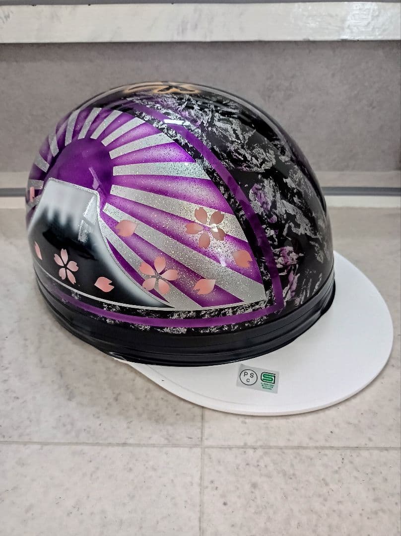 カスタムコルク半 黒ラップ✘Candyパープル富士日章 七色ラメ 文字変更