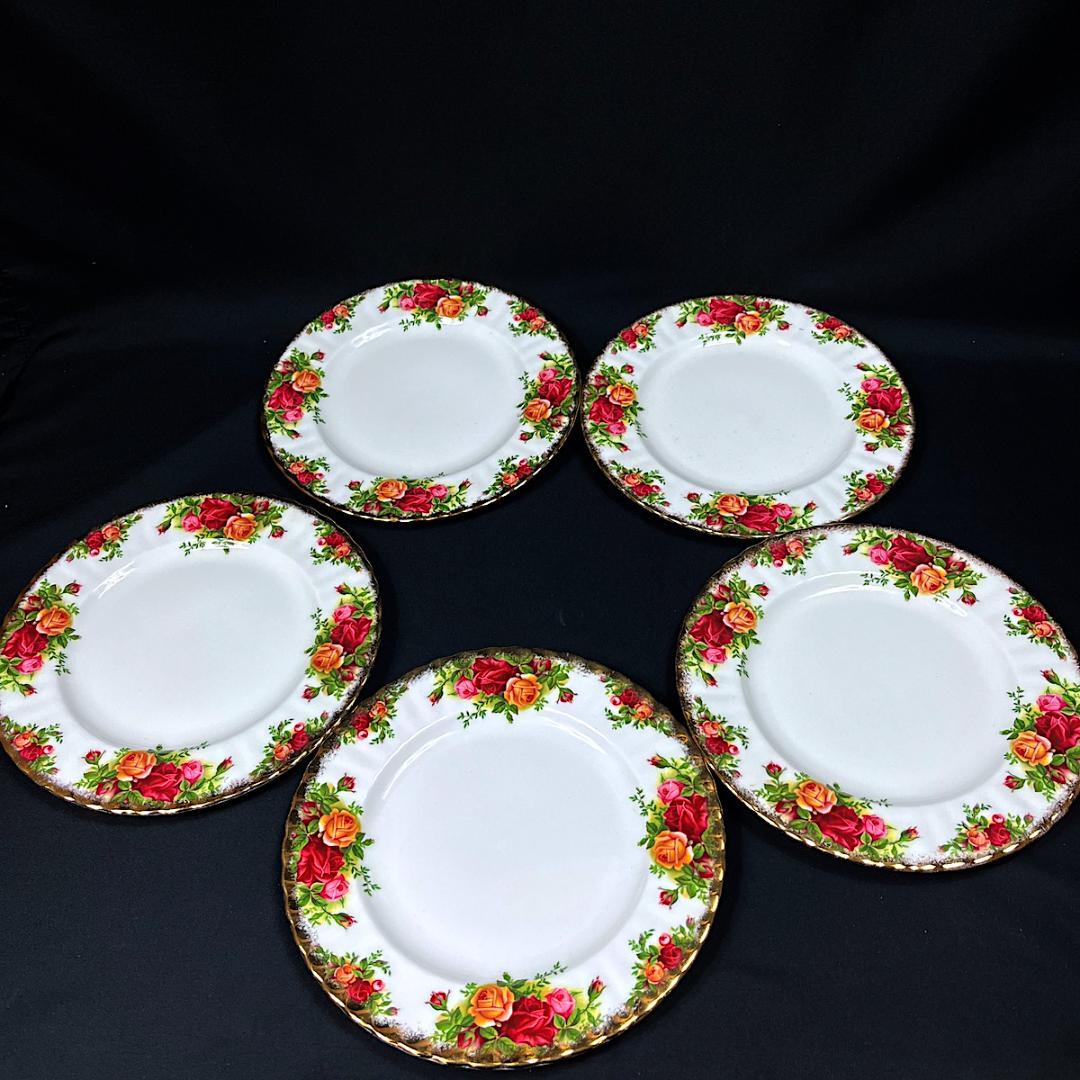 未使用品ロイヤルアルバート オールドカントリーローズ　20.5cm　プレート5枚