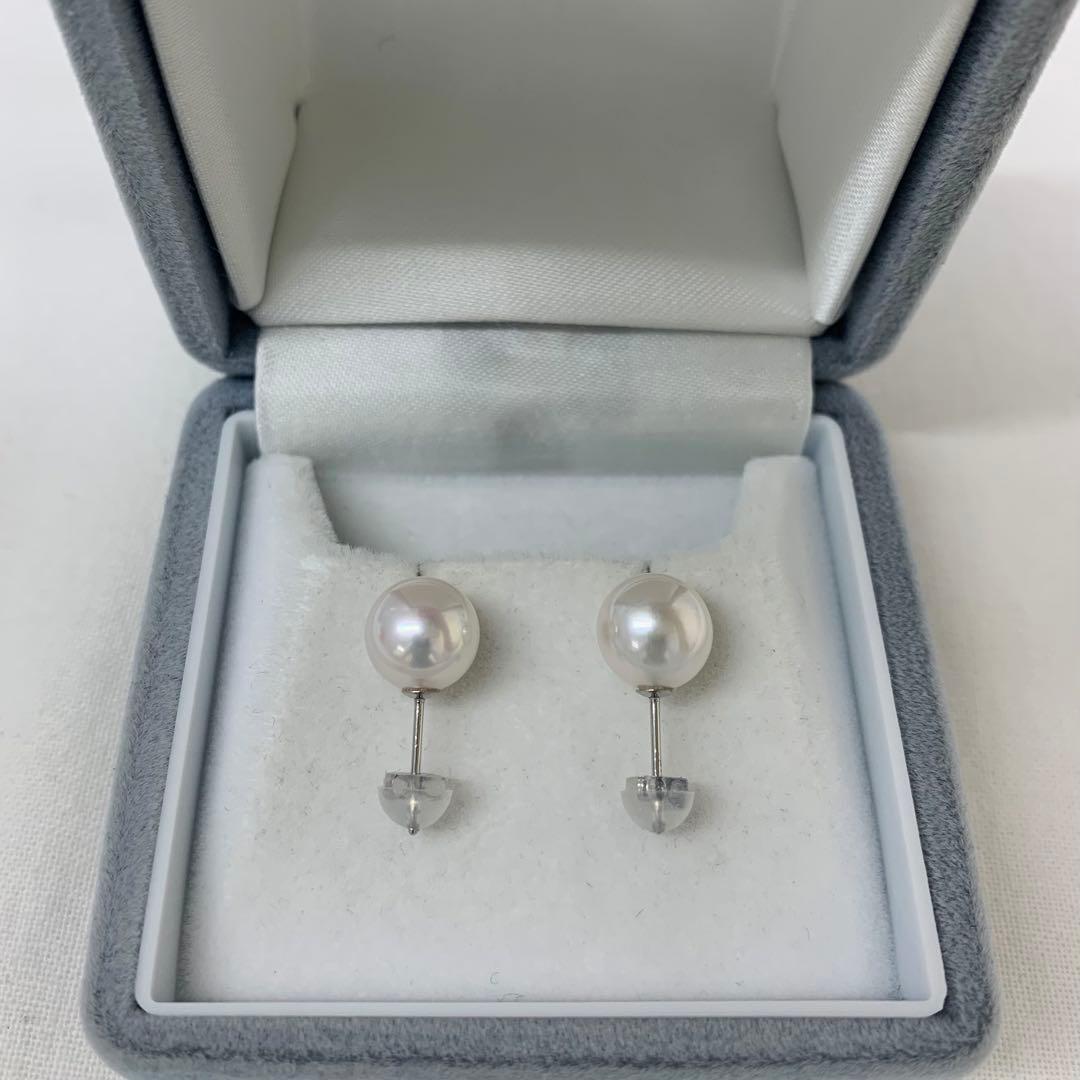 大人気　テリ最強　天女クラス　8.5-9mm プラチナピアス　冠婚葬祭　お出かけ