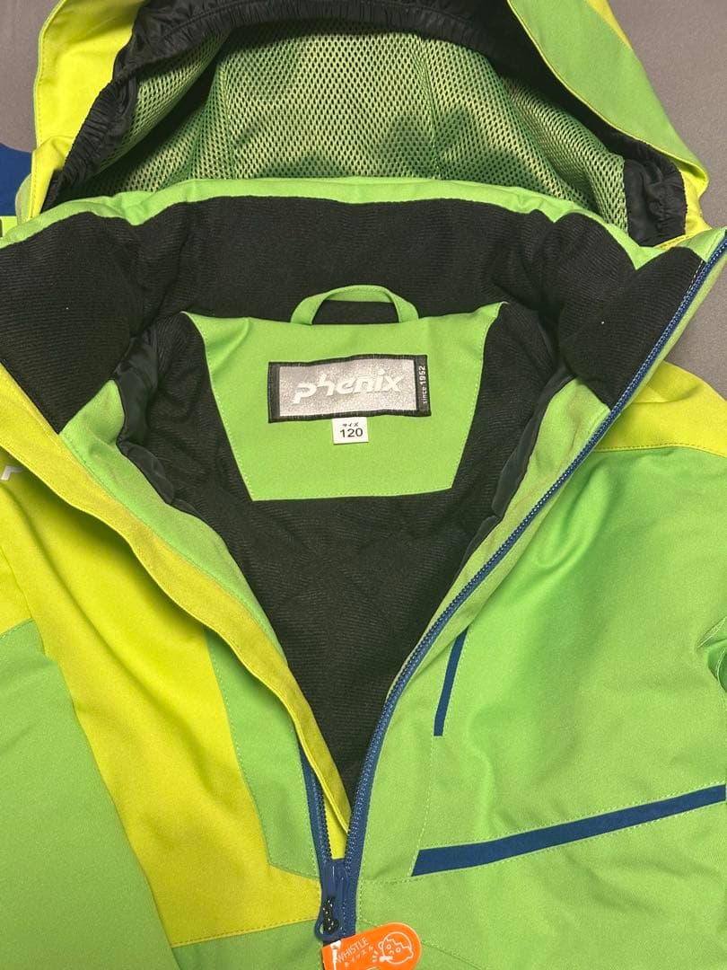 Phenix フラッシュグリーン ブルー 子供用スキーウェア 上下120