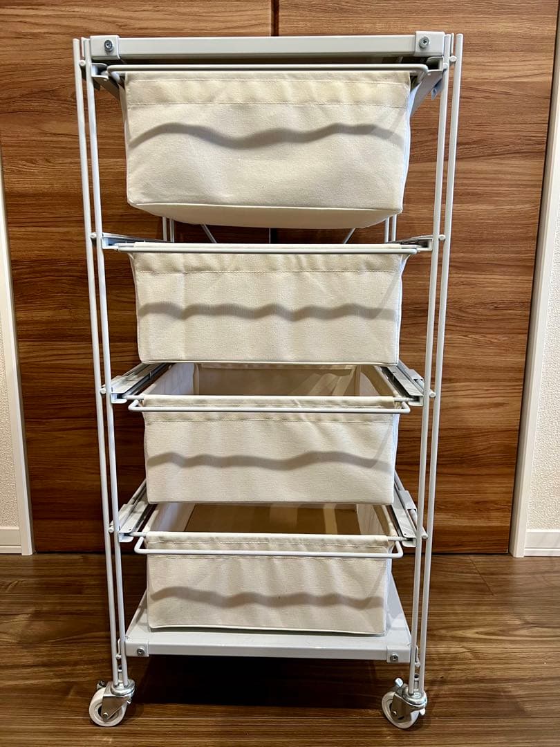 無印 スチールユニットシェルフ 帆布バスケットセット 幅42cm ライト