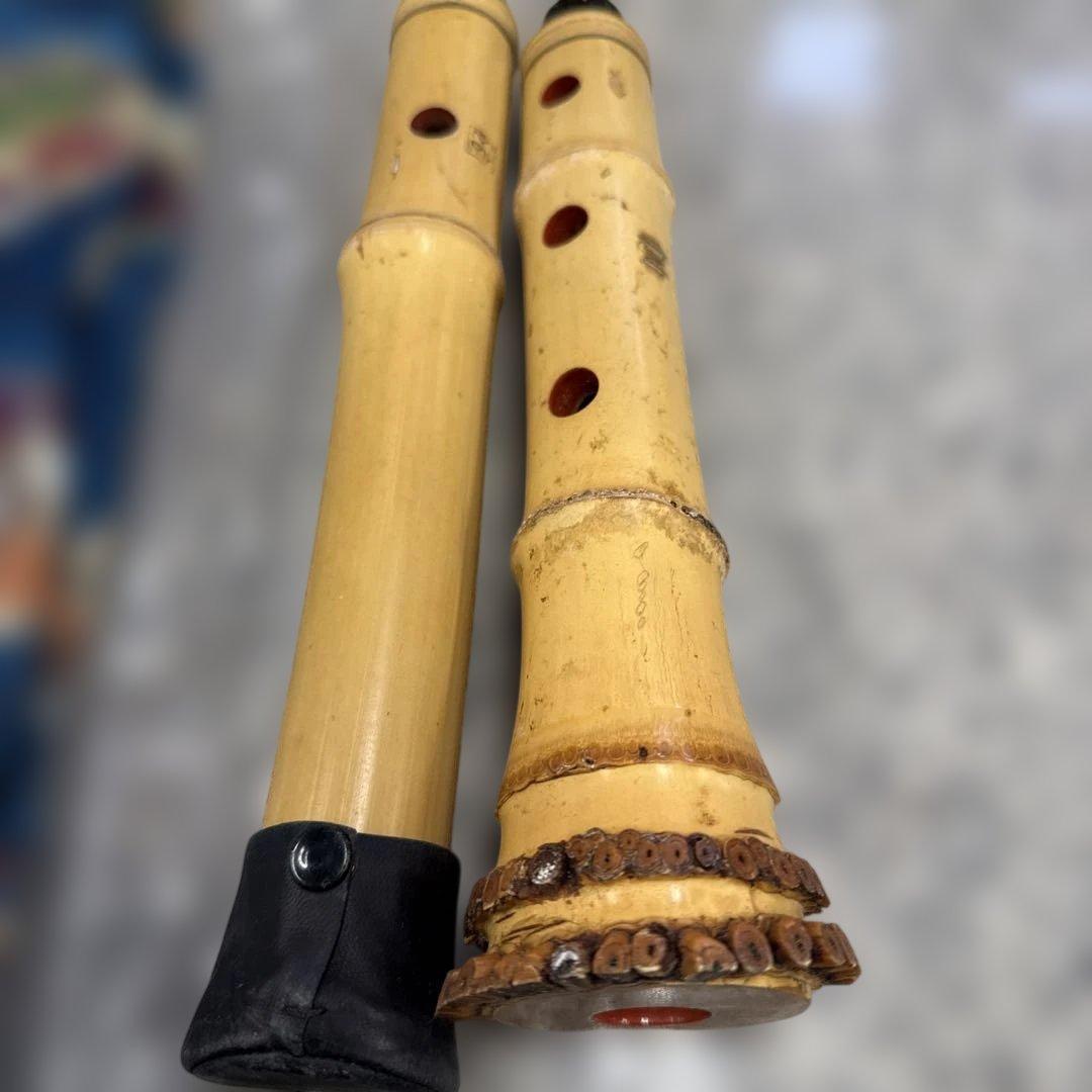 う*き様 ☆竹製 尺八 本体 専用ケース付き 和楽器 古流 レトロ 小物