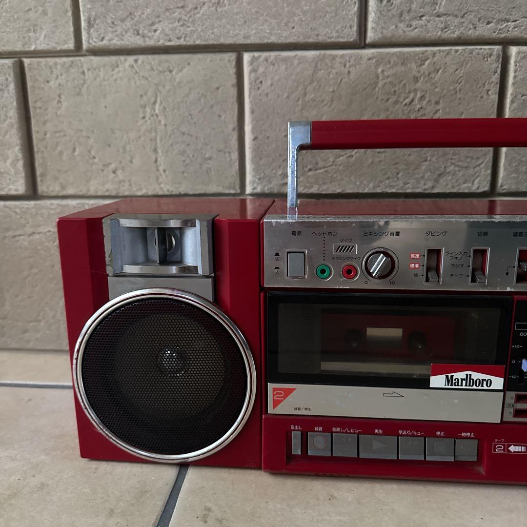 HITACHI PERDISCO TRK-W3 バブルラジカセ 赤 昭和レトロ - メルカリ