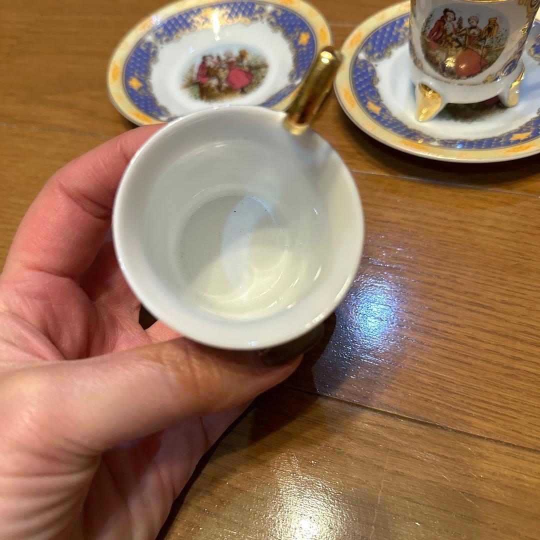西洋 アンティーク デミタス カップ&ソーサー 2客セット - メルカリ