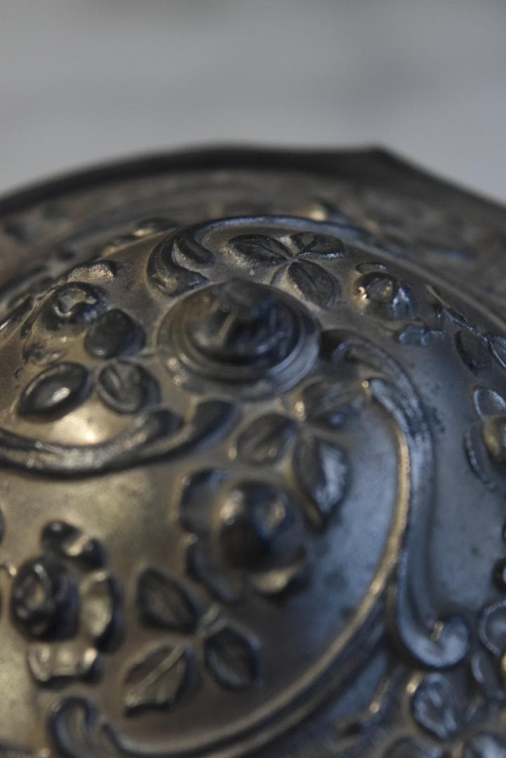 訳有 フランスアンティーク 青いガラスのボンボ二エール・ビスケットジャー