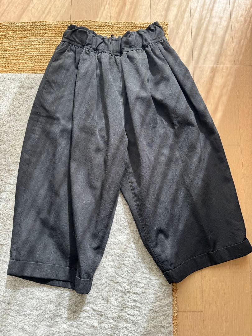 FIRMUM 2/40 梳毛ハードギャバ ギャザーワイドパンツXS FIRMUM[フィルマム] CA_FR0803PF | FHZTSL - ワイドギャザーパンツ