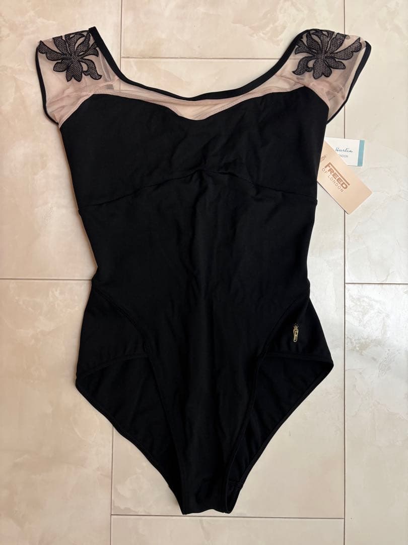 FREED OF LONDON フレンチスリーブレオタード ブラック Lサイズ｜FREED