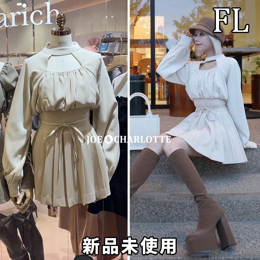 ダーリッチ darich ドッキングコルセットプリーツミニワンピース