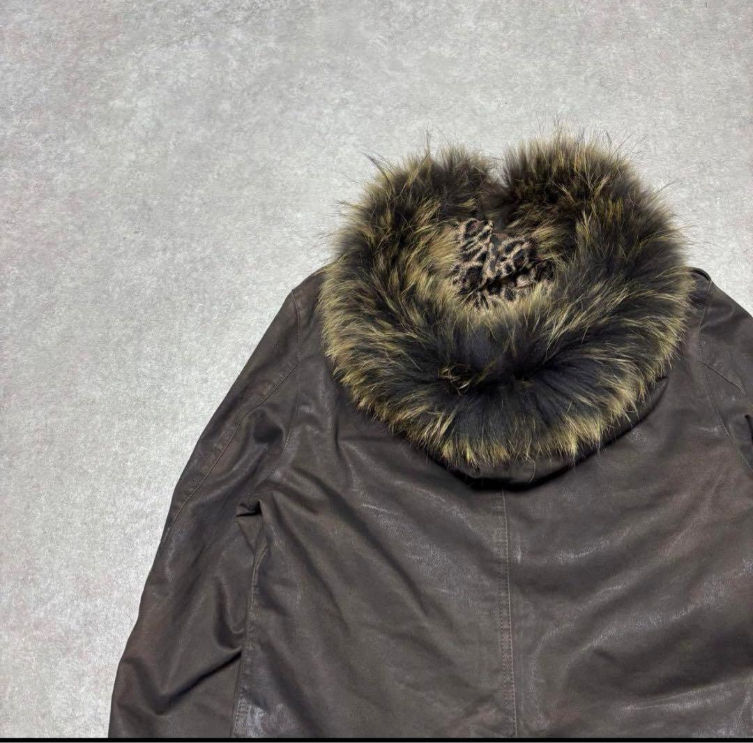 archive roen waxed leopard mods coat y2k