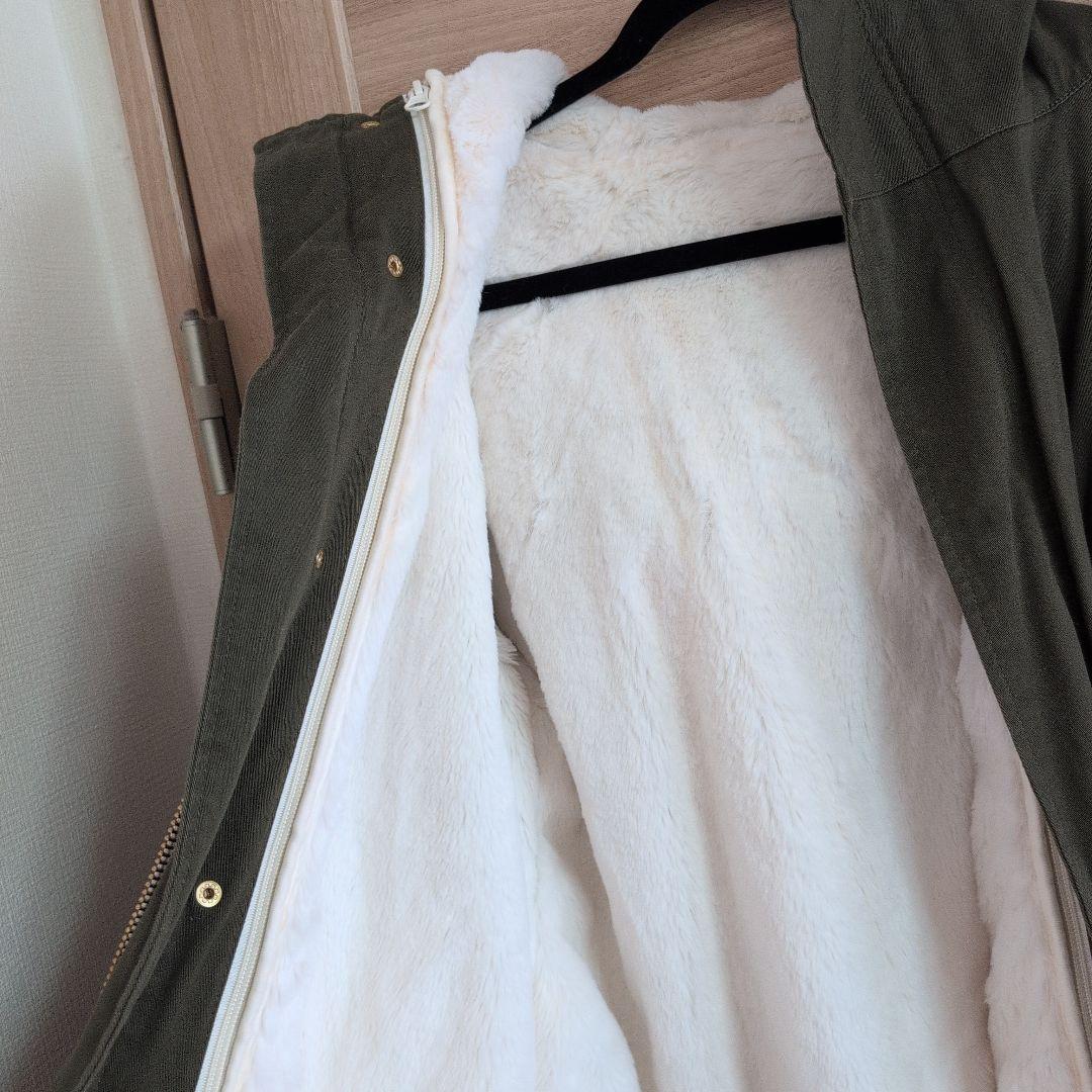 オリーブ色 フード付きモッズコート XL - メルカリ