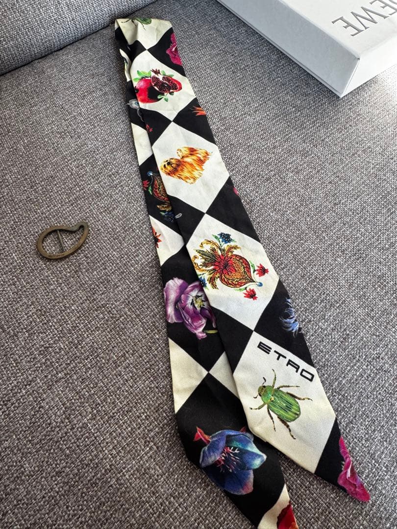 スカーフリング付き】ETRO エトロ スカーフ 細タイプ