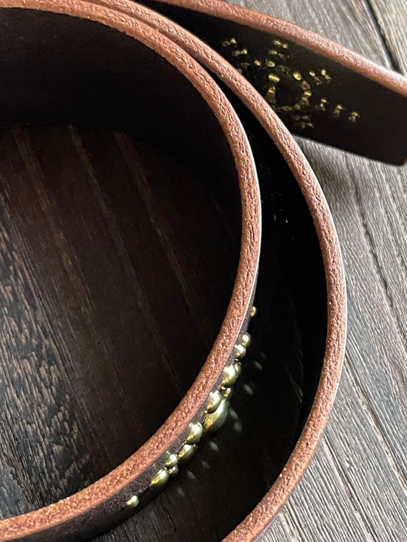 オーダー品 ディッキーズ874専用スタッズベルト ダークブラウン 真鍮