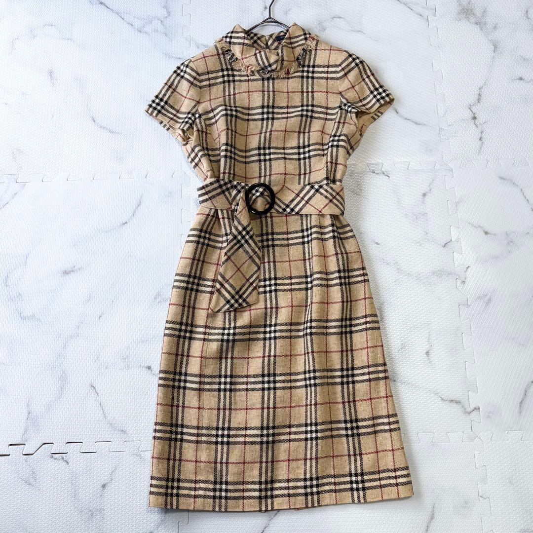 ✨美品✨ バーバリーロンドン ノバチェック シルクロングワンピースL