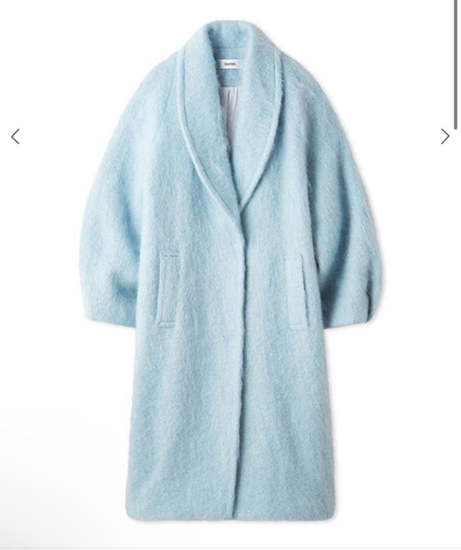 SNIDEL スナイデル シャギーロングコート ブルー - メルカリ