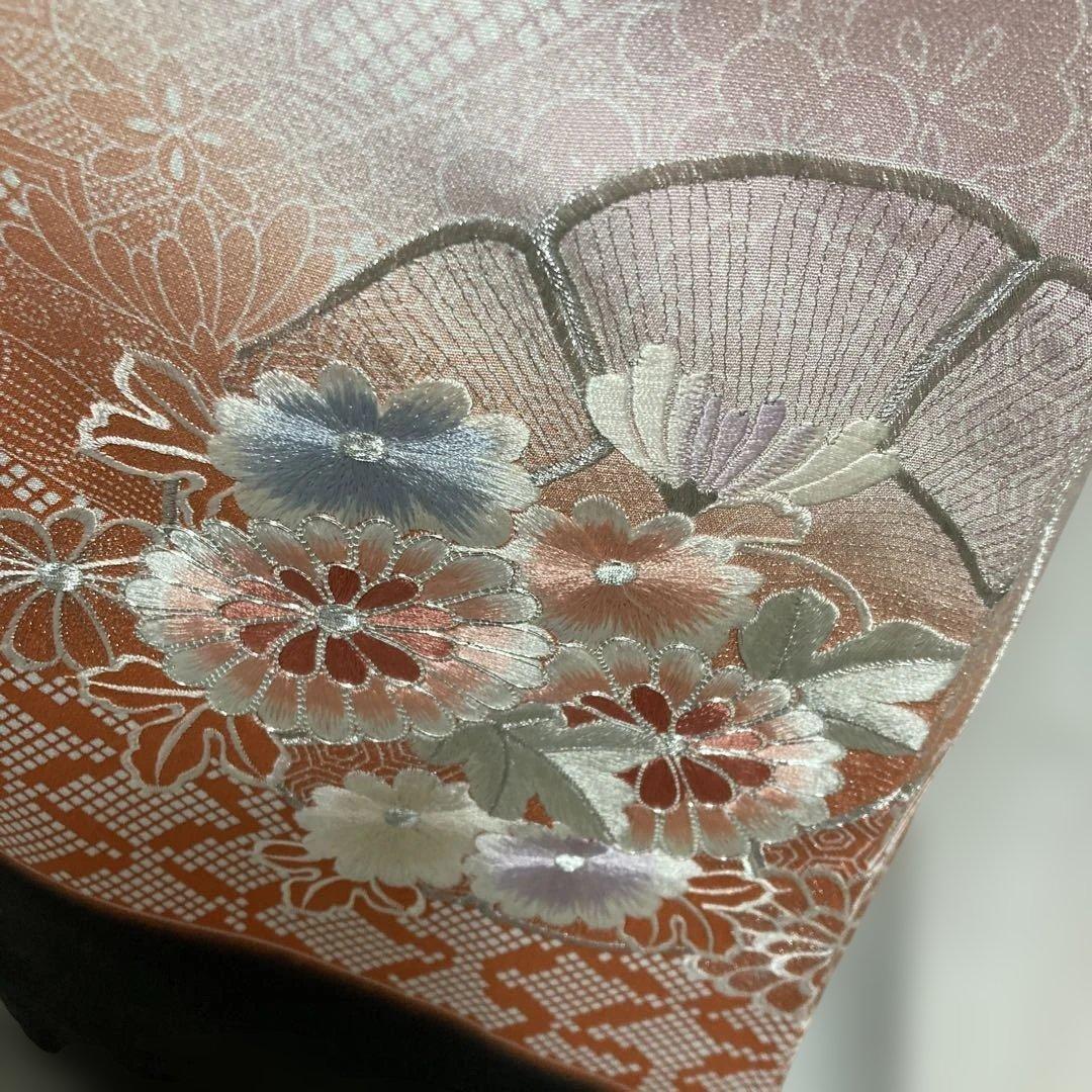 豪華刺繍正絹黒留袖袖フルセットお探しの方 西陣織袋帯 牡丹 駒刺繍 銀