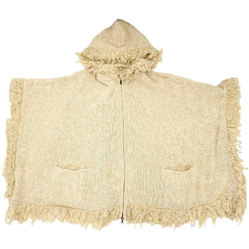 ビアズリー BEARDSLEY ポンチョ モヘア ウール Fサイズ ベージュ