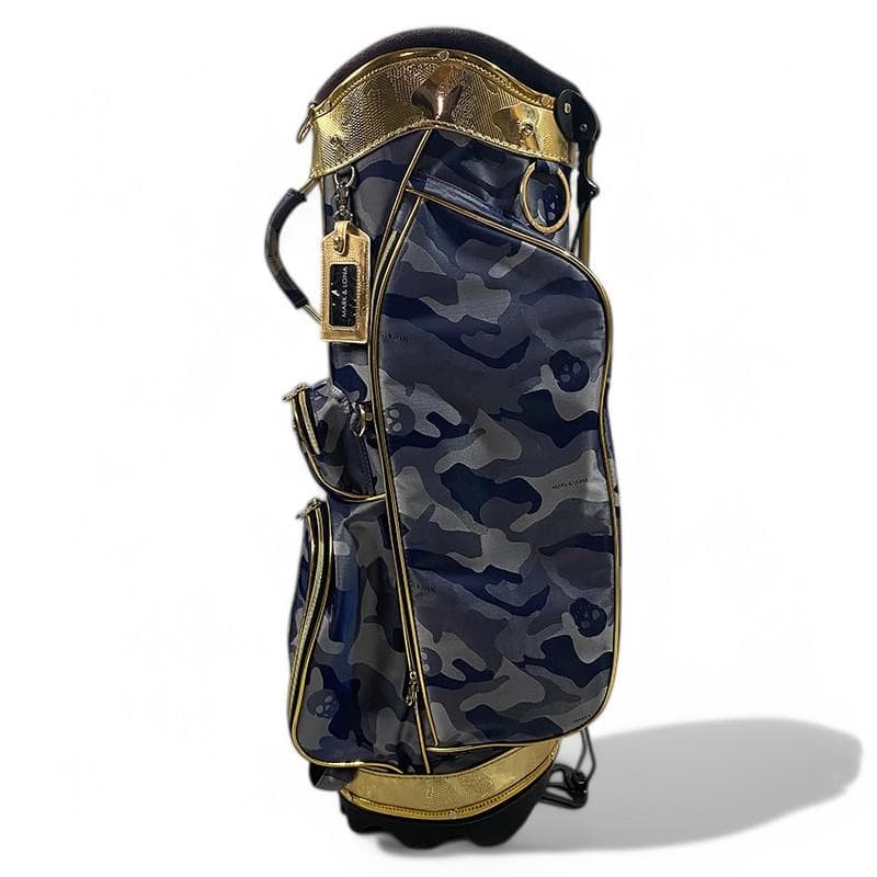 マークアンドロナ スタンド キャディバッグ ゴールド カモフラ