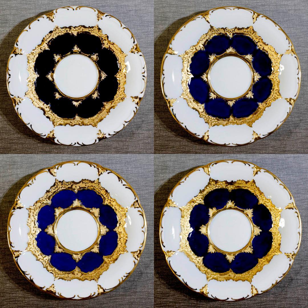 レア最高級】マイセン Bフォーム グランツゴールド コバルト セット