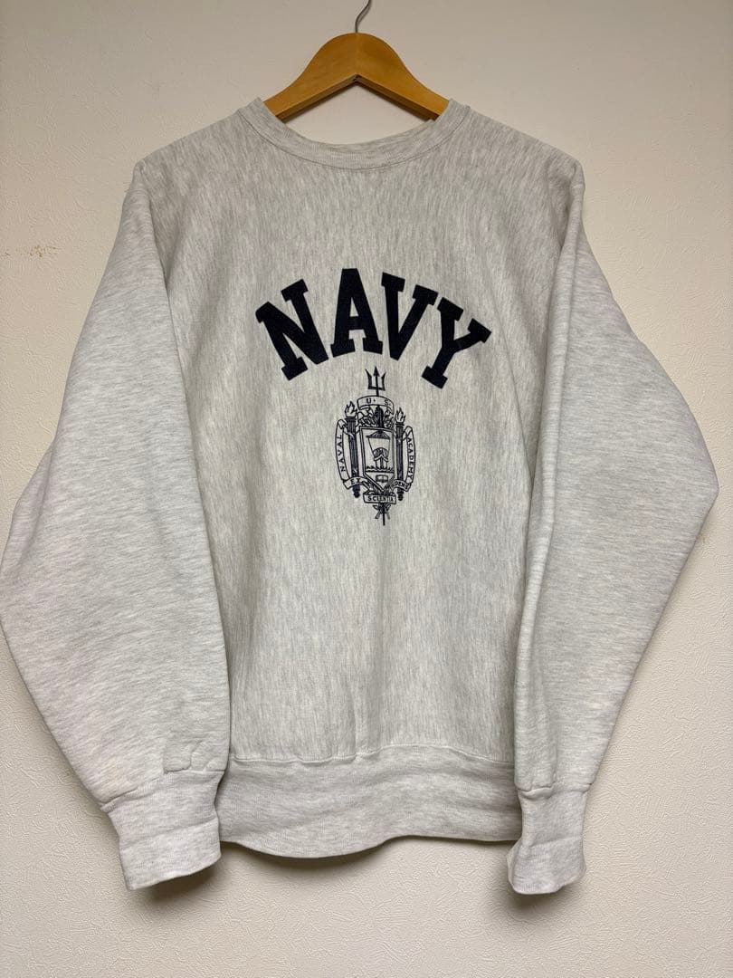 k*i様 L 90s USA製 USNAVY リバースウィーブ 海軍 チャンピオ CHAMPION チャンピオン 90年代 刺繍 タグ リバースウィーブ NAVY 海軍