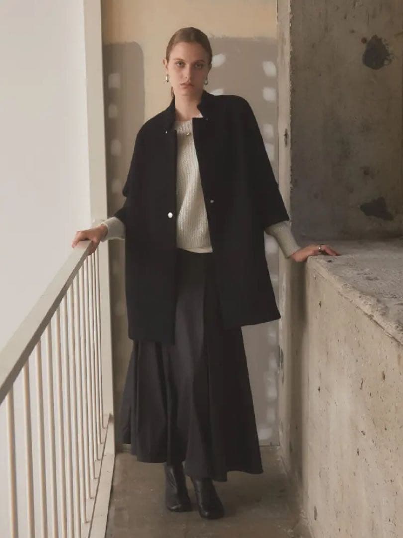 Agaコクーンコート アーガ Aga Double Meltonコクーンコート （ブルー） - ファッション