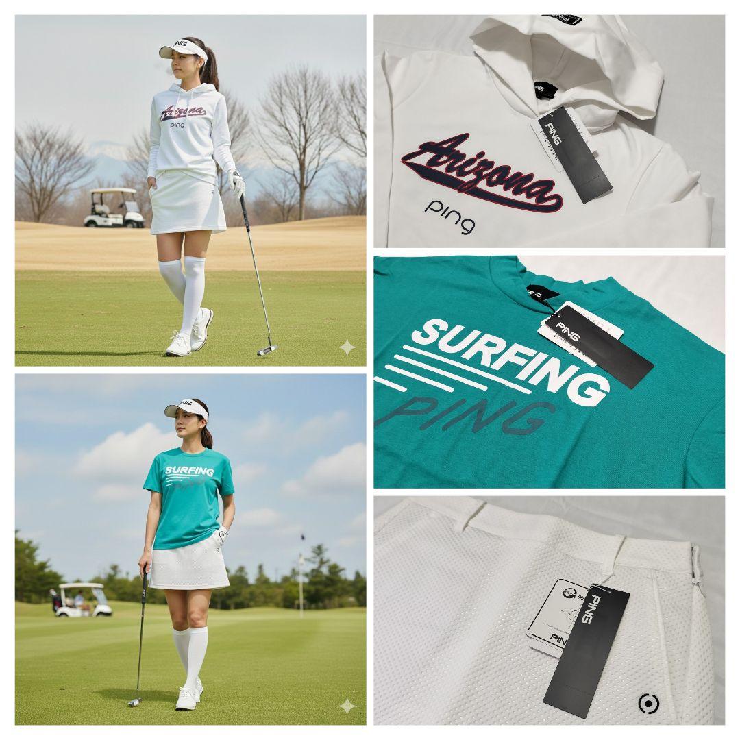 新品68%off】ピンゴルフ パーカー スカート Tシャツ 3点セットアップS