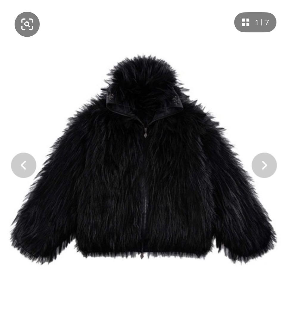 サプライヤー supplier ファー ジャケット ジップ SUPPLIER】FAUX FUR CROSS ZIP HOODIE / 【サプライヤー】バックロゴ