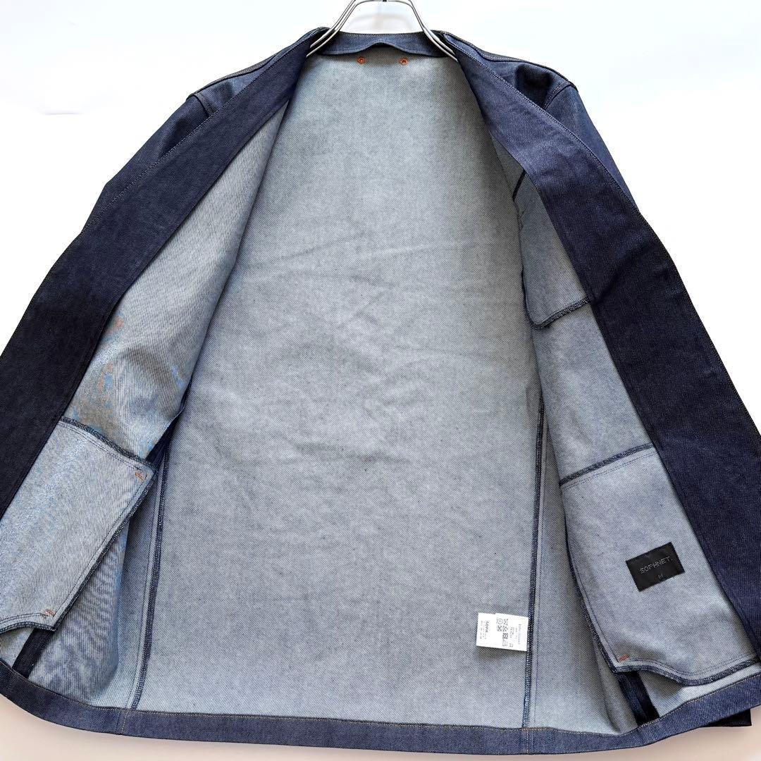 23SS】SOPHNET ソフネット ノーカラー デニムジャケット インディゴ