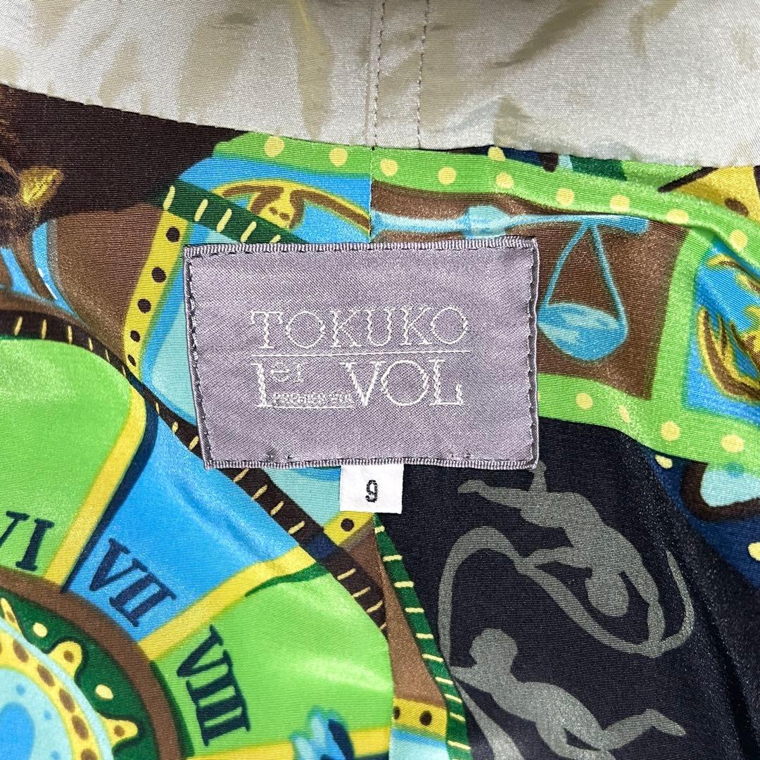 極美品✨TOKUKO 1er VOL コート 星座柄 ビッグカラー 中綿 玉虫色