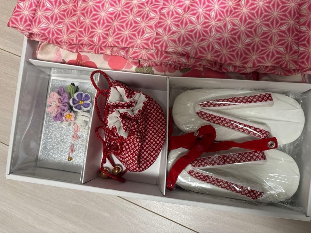 KAGURA 式部浪漫✳︎子供用着物 花柄 ピンク系 3歳