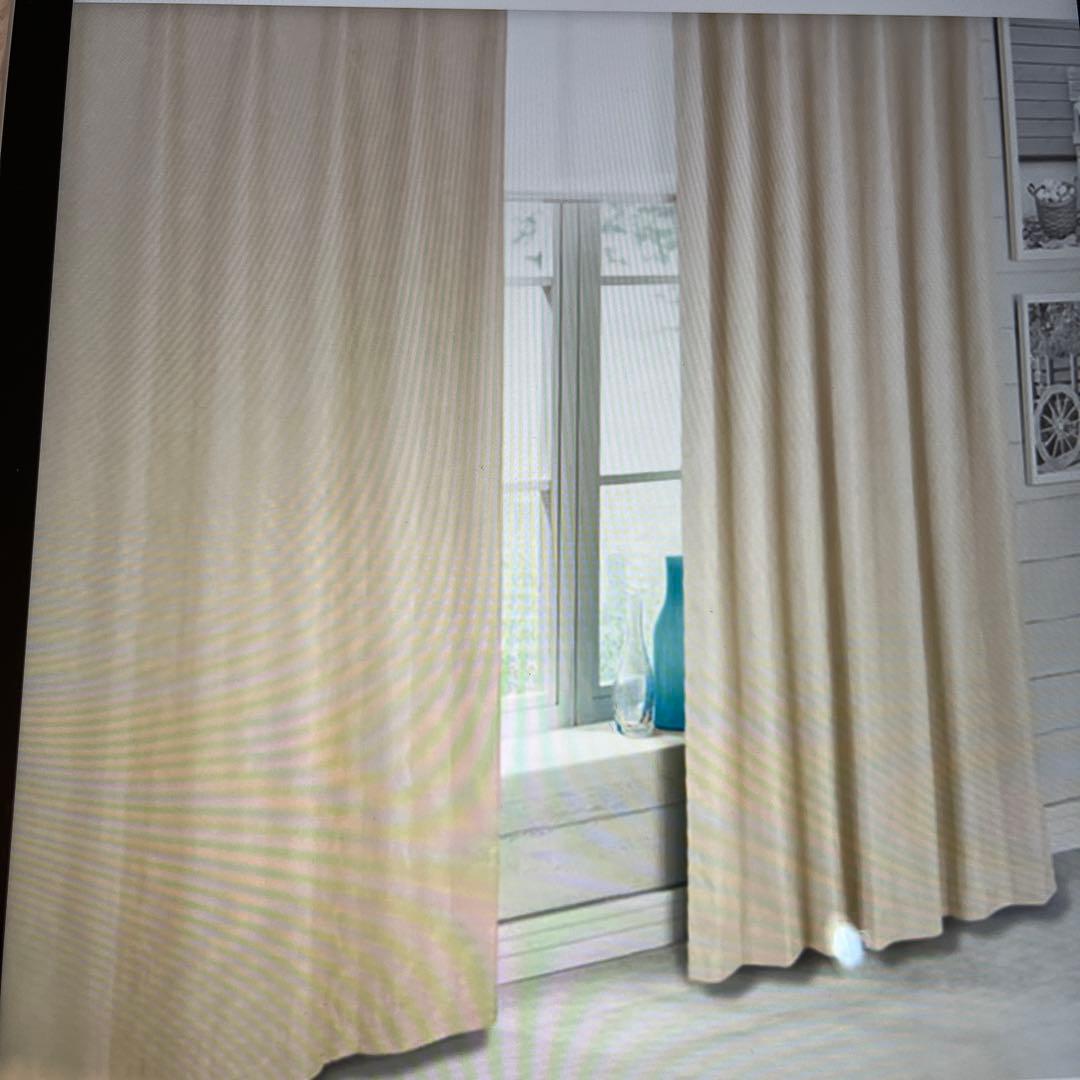 ニトリ カーテンベージュ遮光1級・遮熱・遮音 2枚組 107cm × 178cm