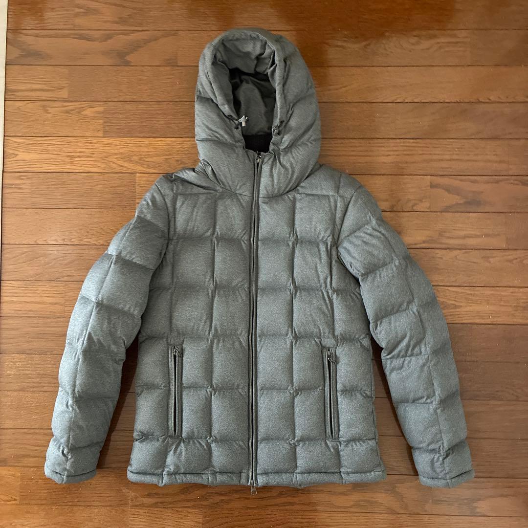 美品】ダウンジャケット 無地 グレー グリーンレーベル キルティング