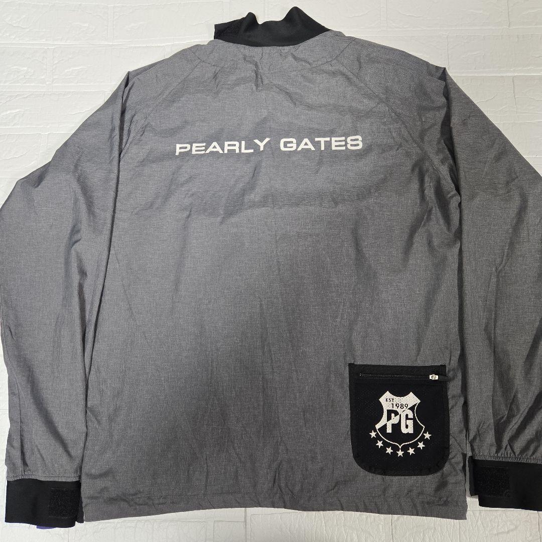 パーリーゲイツ 両面ロゴ ナイロンジャケット プルオーバー グレー XL
